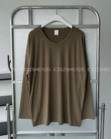 B747 Oversized fit U-neck Long-sleeved T-shirt (3 colors)
