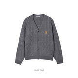 LMN プレップケーブル刺繍カーディガン