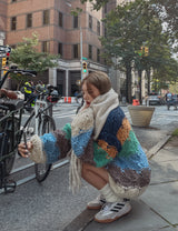 (UNISEX) メロウハンドメイドラウンドニット