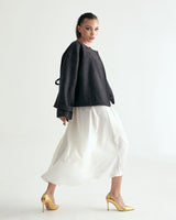 W.BYRDEYE WOOL BELTED CROPPED COAT - DARK GRAY (6636057788534)