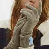 BUBBLE LABEL CASHMERE WOOL BLENDED GLOVES_MOCHA