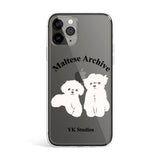 ジェリーフォンケース ツーマルチーズシルエット / Jelly phone case two maltese silhouette