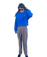 プリントクロップドスウェット/Print Cropped Sweat-BLUE