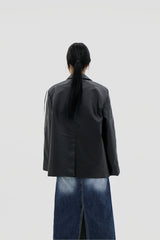 ホワイトラインレザージャケット / white line leather jacket