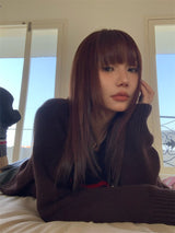 Brown Ribbon Title Knit