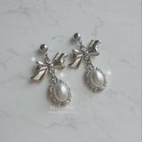 [SNSD Tiffany Earring] Mary Earring - Pearl Version (Silver)