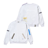 ZIPPER OVERSIZED CREWNECK BLACK / WHITE MELANGE