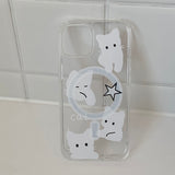 White - Black Cat Magsafe Phone Case