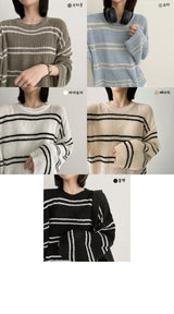 チークブックルストライプニット / Cheek Bookle Stripe Knit
