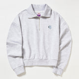 スモールロゴハーフジップアップスウェットシャツ / SMALL LOGO HALF ZIPUP SWEATSHIRT_WHITE MELANGE