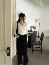 Chey ドレープラップクロップフードスウェットシャツ