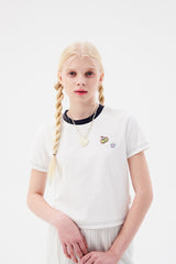 ドゥードゥルチェリーワッペンTシャツ / DOODLE CHERRY WAPPEN T-SHIRT [WHITE]