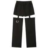1 1 デニムカットアウトパンツ / 1 1 denim cut out pants - BLACK