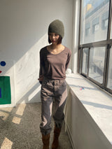 Chestnut latte wide pants