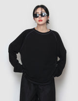 Ribbed Line Long Sleeve T