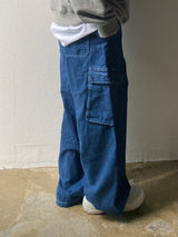 バルーンピンタックワイドバンディングデニムパンツ