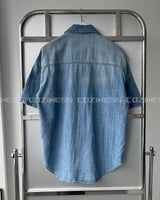 グラデーションデニムショートスリーブシャツ / GM Western Gradation Denim Short-Sleeved Shirt (M ~ L)