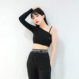 チェーンオフショルダークロップT/TOP(7002) Chain Off Shoulder Crop Tee