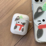 ココ　スケッチサムキャットクリスマスAirPodsケース　マット
