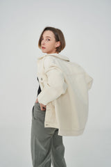 オーバーフィットアイボリーデニムジャケット/ OVER FIT IVORY DENIM JACKET [6679]