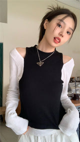 オレオ オープン ショルダー ニット トップ / Oreo open shoulder knit top