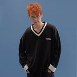 BASIC V NECK  KNIT SWEATER_BLACK (6610795430006)