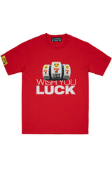 ウィッシュユーラックTシャツ/WISH YOU LUCK 1/2 T-SHIRT_RED