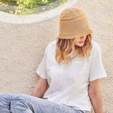 VZ logo jacquard bucket hat Beige