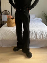 Jay Black Denim Long Bootcut Pants