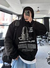 never headset printing loosefit hoody