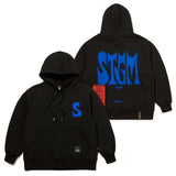 22レターホーンヘビースウェットフーディー/22 LETTER HORN HEAVY SWEAT HOODIE BLACK / WHITE IVORY
