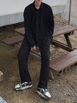 ルーズフィットプリーツシャツ
