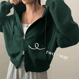 [Fleece added / 100% satisfied] スニーカーツーウェイクロップドフードジップアップ