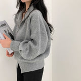 2WAYウールニットジップアップ/two-way wool knit zip-up