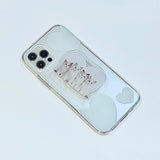ホワイトラブキャッツアイフォンケース / [set] white love cats case