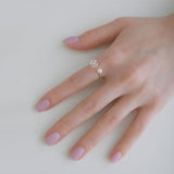 Frame Cube Pearl Open Ring