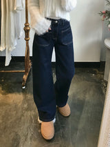 ワイドフィットデニムパンツ/WIDE FIT DARK BLUE DENIM PANTS [17790]