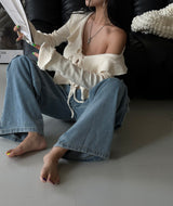 Strap Cargo Wide Jeans