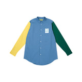 [UNISEX] Colour-Block Shirt (Blue) (6656000589942)