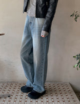 SD Washed Denim Wide Pants