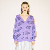 LOGO JACQUARD OVERSIZED CARDIGAN (KYTZ7CDR02W) (6541132595318)