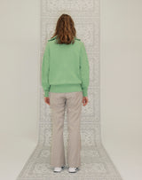 HALF ZIP UP PUNCHING RHOMBUS SWEATER YELLOW GREEN (6691447603318)