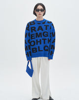 Lettering Pattern Knit Top(3 color) (6596178313334)