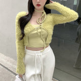 Green Cardigan Top Set (6686020272246)