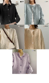 ピドボタンツイストニットカーディガン / Pido Button Twisted Knitted Cardigan