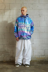 コージーフーデッドアノラックジャケット/BSR2223FWJK087 COZY HOODED ANORAK JACKET HOLOGRAM BLUE