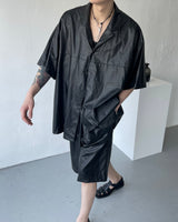 SI レザーバミューダバンディングパンツ / SI Leather Bermuda banding pants