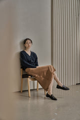 Vボタンカーディガン/V BUTTON CARDIGAN_SMOKE