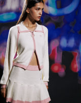 ブークルニットプリーツスカート/BOUCLE KNIT PLEATS SKIRT IVORY