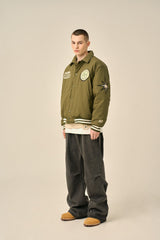 OVER PATCH PADDED BLOUSON - KHAKI